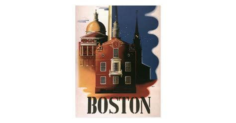 Vintage Travel Poster From Boston Massachusetts Postcard Zazzle