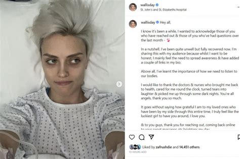 Ive Been Quite Unwell Sex Life Star Wallis Day Hospitalised With