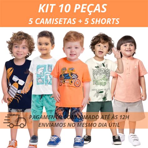 Kit Sortido Pe As De Roupas Infantil Menino Camisetas