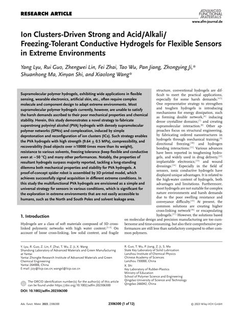 Ion Clustersdriven Strong And Acid Alkali Freezingtolerant