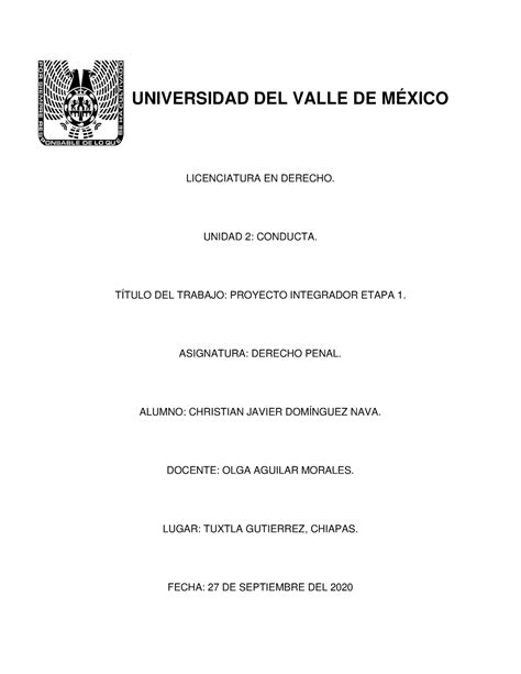 A2 CJDN derecho penal UNIVERSIDAD DEL VALLE DE MÉXICO LICENCIATURA