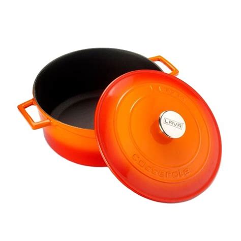 Saucepan Cast Iron Cm L Folk Range Orange Color Lava