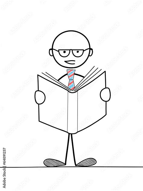 Stickman Reading A Book Education E Learning Information Stock Vector Adobe Stock