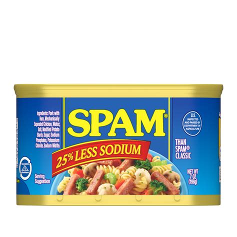 Spam Less Sodium Oz Spam Brand