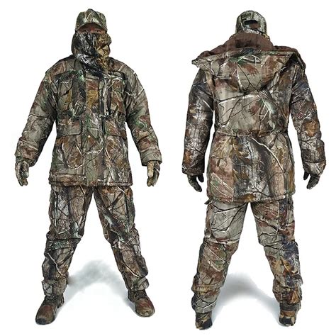 Mens Winter Bionic Camouflage Hunting Suits Man Outdoor Jungle Forest