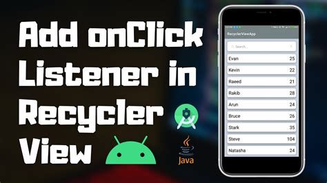 Add OnClick Listener To RecyclerView Android RecyclerView Tutorial