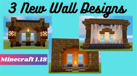 3 Wall Designs Minecraft 118 2022 Youtube