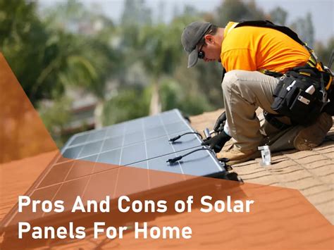 Pros And Cons Of Solar Panels For Home