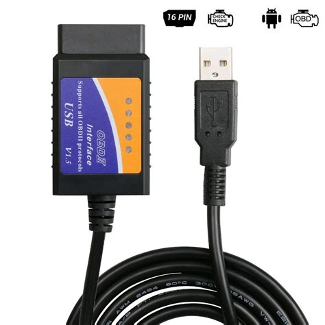 Elm V Obd Usb Car Interface De Diagn Stico Scanner Elm V