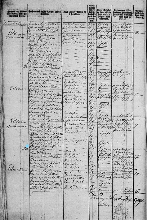 1801 Census Vinje Parish