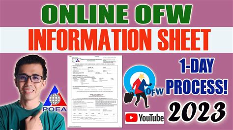 Paano Kumuha Ng Ofw Information Sheet Online Ofw Records Appointment