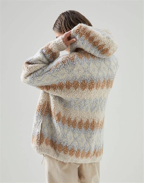 Brunello Cucinelli Dazzling Nordic Jacquard Cardigan In Fleecy