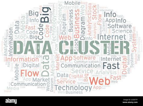 Data Cluster Vector Word Cloud Made With The Text Only Stock Vector