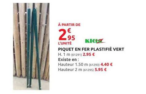 Promo Piquet En Fer Plastifié Vert Kiclo chez Rural Master iCatalogue fr