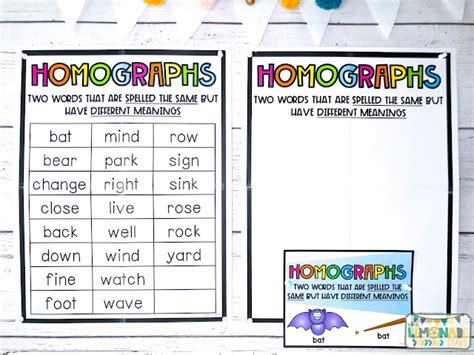 Homographs Grammar Activities and Games | The Lemonade Stand