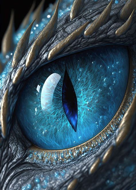 Blue Dragon Eye Poster By Arturo Vivo Displate Artofit