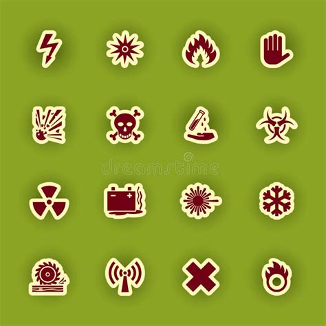 Hazard Signs Collection Vector Stock Vector Illustration Of Flame