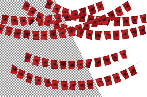 Premium Psd Albania Flag Bunting Rope Decoration Set Small Flag Celebration 3d Rendering