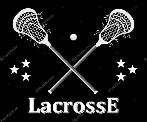 White Lacrosse Sticks Crossed