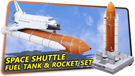 Space Shuttle Fuel Tank And Rocket Set Papercraft Tutorial Youtube