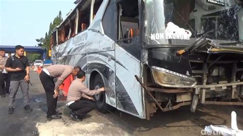 Minim Jejak Pengereman Di Lokasi Kecelakaan Bus Maut Tol Cipali