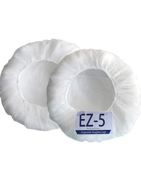 100 Pcs Ez 5 Disposable Bouffant Caps Spun Bounded Poly