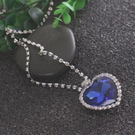 Large Heart Of The Ocean Titanic Crystal Ship Blue Stone Pendant