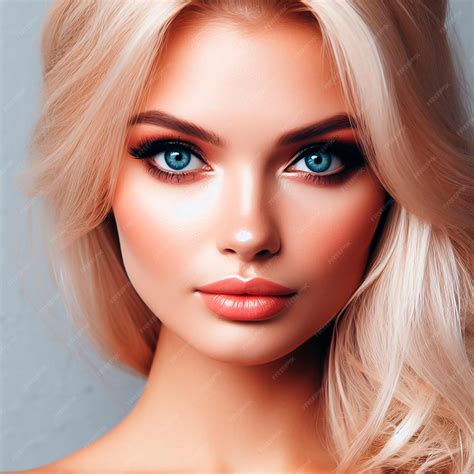 Premium Ai Image Photo Beautiful Blonde Women With Blue Eyes