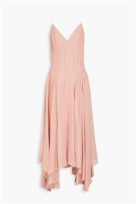 TOVE Maren Gathered Silk Crepon Midi Dress THE OUTNET