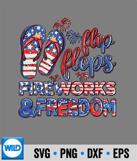 4th Of July SVG Flip Flops Fireworks And Freedom 4th Of July