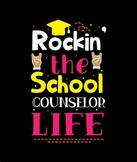 Rockin The School Counselor Life T Shirt Design Stock Vector