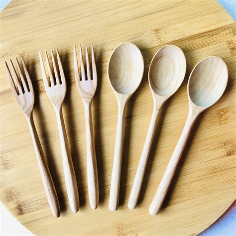 Handmade Wooden Cutlery Set | Wooden Spoon and Fork | Ash wooden Spoon ...