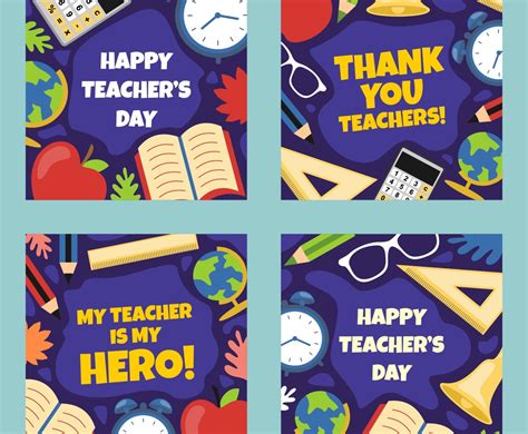 Happy Teacher Day Social Media Post Template Freevectors