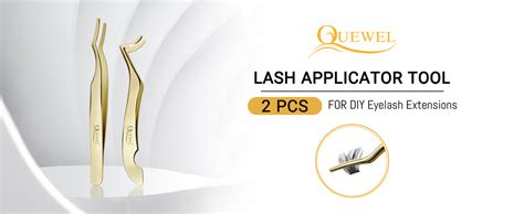 QUEWEL Cluster Lashes Tool 2 Pcs DIY Eyelash Extensions Applicator Set