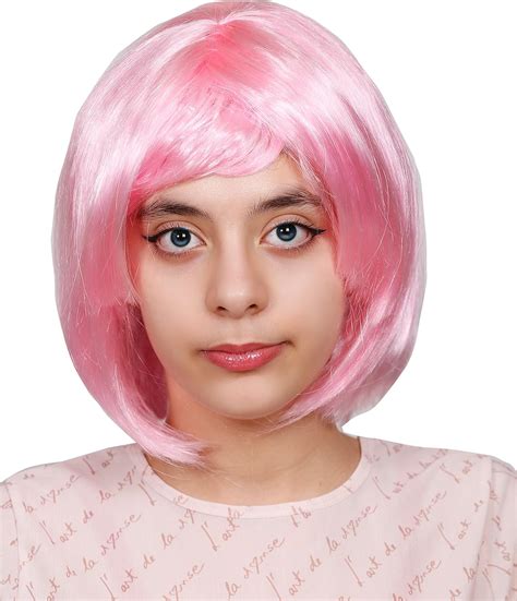 Matissa Womens Ladies Short Bob Wig Fancy Dress Cosplay Role Play Wigs Pop Party Costume Pink