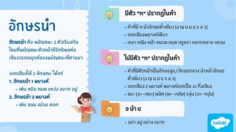 อักษรนำคืออะไร และตัวอย่างคำที่มีอักษรนำ (ห นำ และ อ นำ ย)