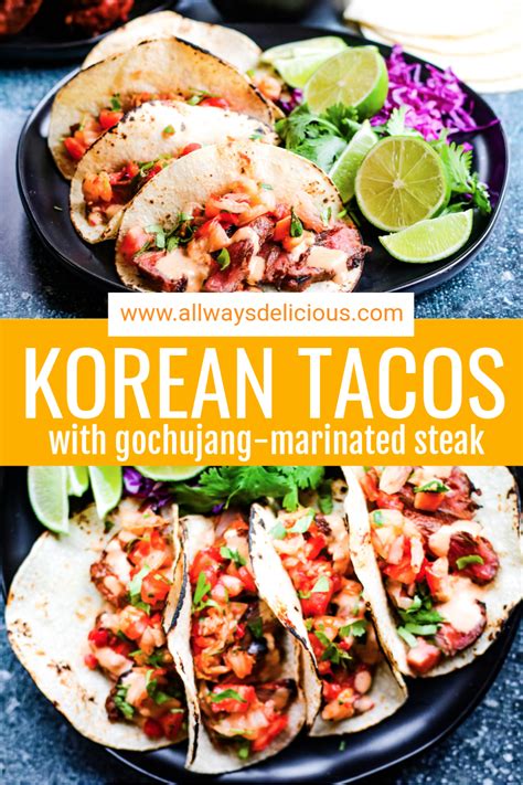 Korean Bulgogi Tacos With Kimchi Salsa Recipe Tacos Korean Bulgogi Bulgogi Tacos