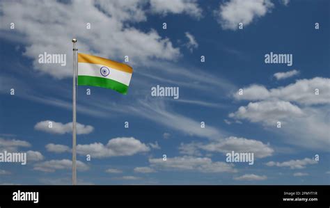 Tiranga Indian Flag Waving In The Wind Close Up Of India Banner