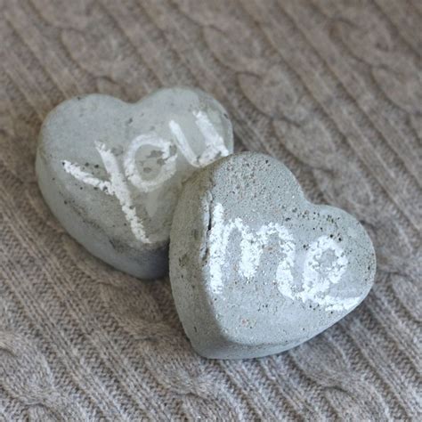 Cement Molded Hearts Set Of Two By 645workshop On Etsy 1000 Cement