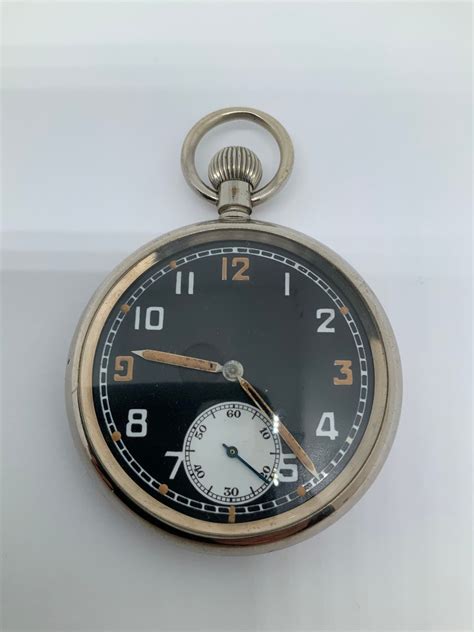 Vintage Ww British Military Gstp Swiss Made Pocket Watch Etsy