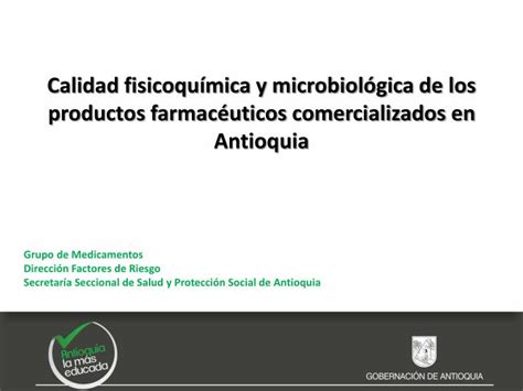 Ppt Calidad Fisicoqu Mica Y Microbiol Gica De Los Productos