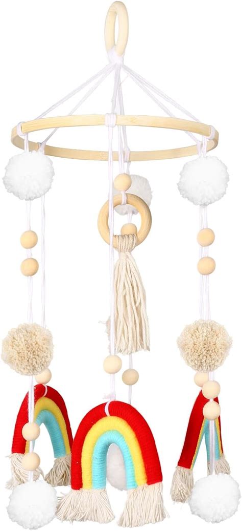 Amazon Goukurlsma Neutral Boho Rainbow Baby Mobile For Crib