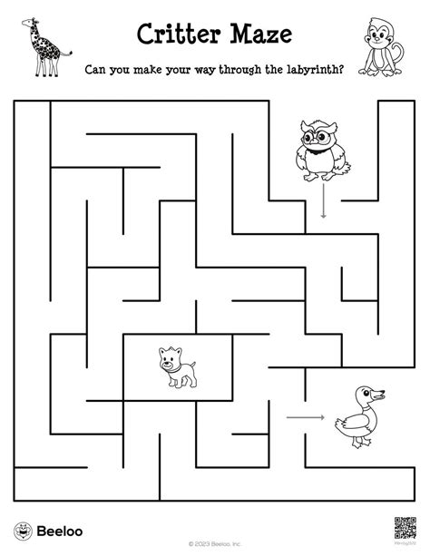 Kids Menu Maze