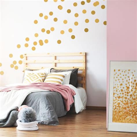 Gold Dot Wall Decals Metallic Gold Polka Dots Gold Wall Stickers Peel And Stick Dots Wbdots