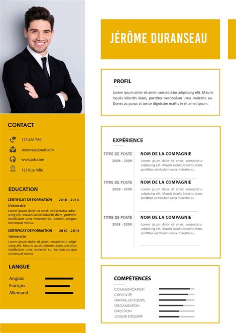 Mod Le De Cv Exemples De Cv Gratuits Word