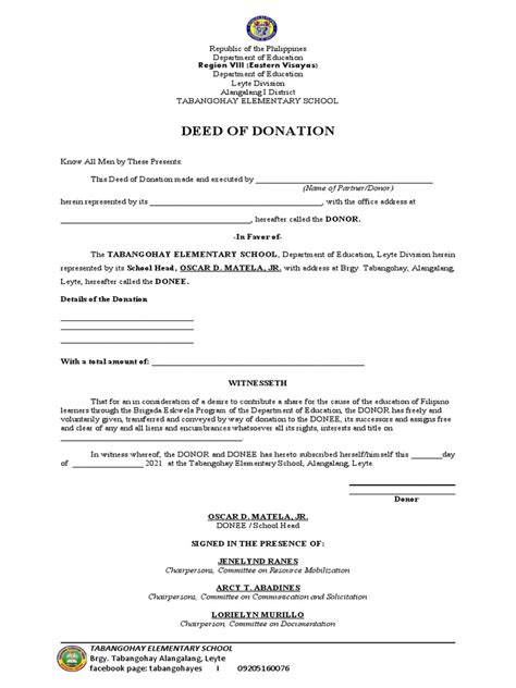 Deed Of Donation And Certificate Of Acceptance Pdf Private Law Civil Law Common Law