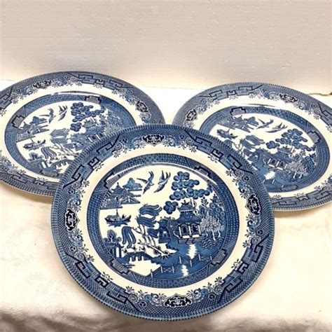 Churchill Dining Setof Churchill Blue Willow Dinner Plates Made