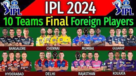 IPL 2024 All Teams Final Foreign Players List All Teams Overseas