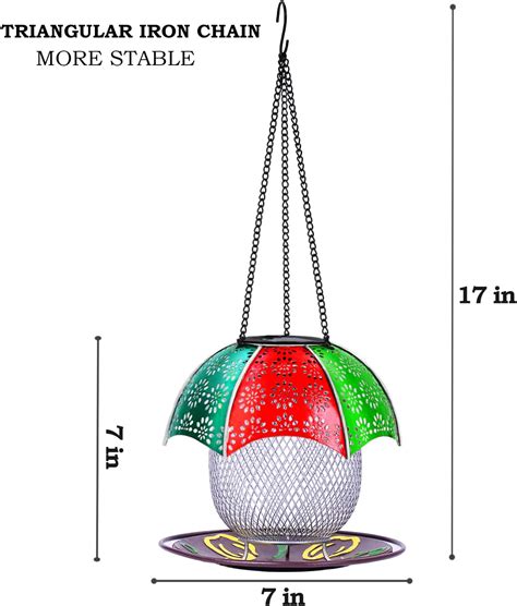 Comederos para pájaros comedero solar de hongos rojos para colgar al