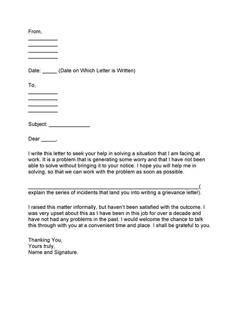 Editable Grievance Letters Tips Free Samples Templatelab